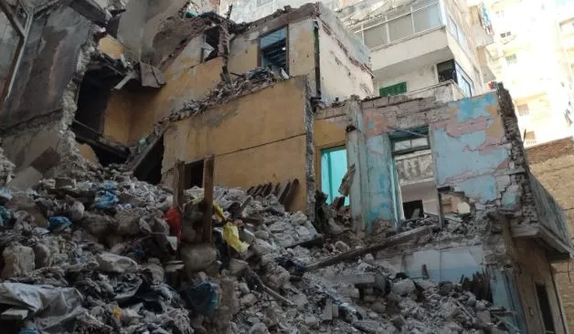 انهيار عقار بـ حي الجمرك بالإسكندرية دون إصابات بشرية