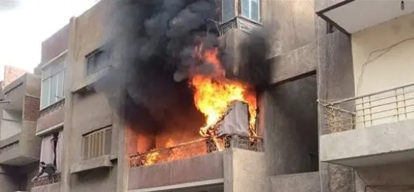 حريق يلتهم شقة سكنية فى منشأة القناطر ويسفر عن مصرع سيدة وطفليها