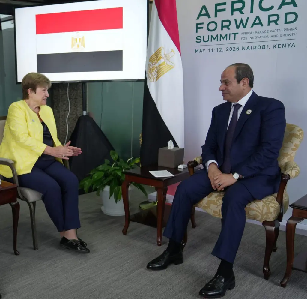 الرئيس السيسي ومديرة صندوق النقد يبحثان تداعيات أزمات المنطقة على الاقتصاد المصري